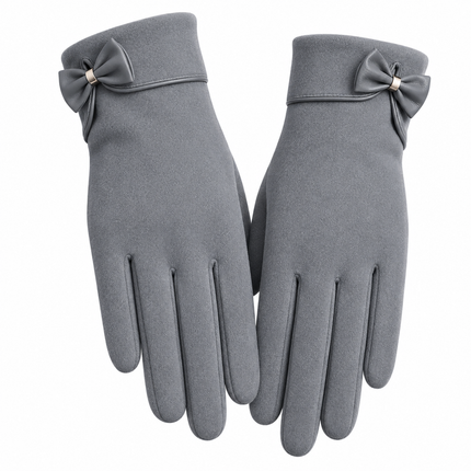 Gants coupe - vent en peluche interne - Gris - Ajustable ( 6 ½ à 8 ) | La boutique du chapeau