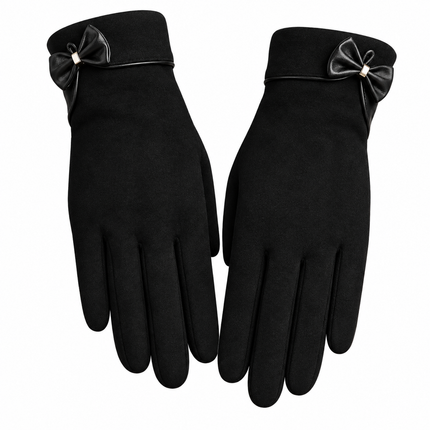 Gants coupe - vent en peluche interne - Noir - Ajustable ( 6 ½ à 8 ) | La boutique du chapeau