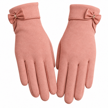 Gants coupe - vent en peluche interne - Rose - Ajustable ( 6 ½ à 8 ) | La boutique du chapeau