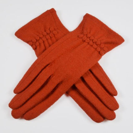 Gants de laine doux élégant chaud écran tactile - orange - Ajustable ( 6 ½ à 8 ) | La boutique du chapeau