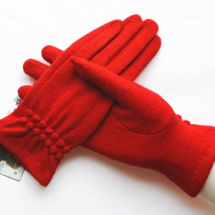 Gants de laine doux élégant chaud écran tactile - Rouge - Ajustable ( 6 ½ à 8 ) | La boutique du chapeau