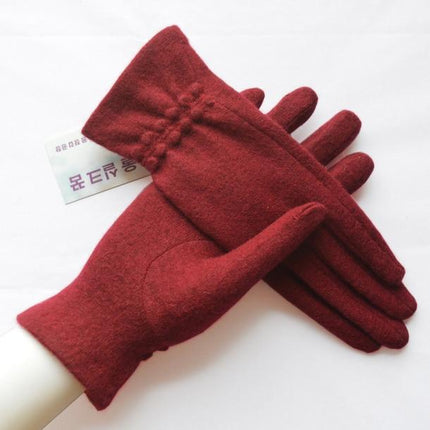 Gants de laine doux élégant chaud écran tactile - Bordeaux - Ajustable ( 6 ½ à 8 ) | La boutique du chapeau