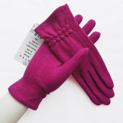 Gants de laine doux élégant chaud écran tactile - Rose fonce - Ajustable ( 6 ½ à 8 ) | La boutique du chapeau