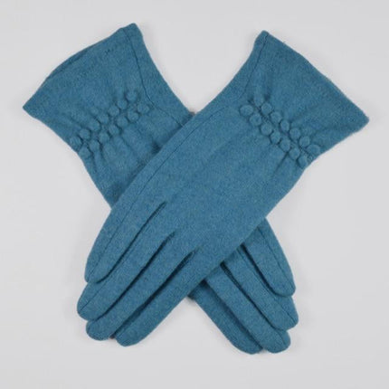 Gants de laine doux élégant chaud écran tactile - Bleu - Ajustable ( 6 ½ à 8 ) | La boutique du chapeau