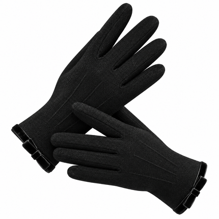 Gants en cachemire simples et élégants - Noir - Ajustable ( 6 ½ à 8 ) | La boutique du chapeau