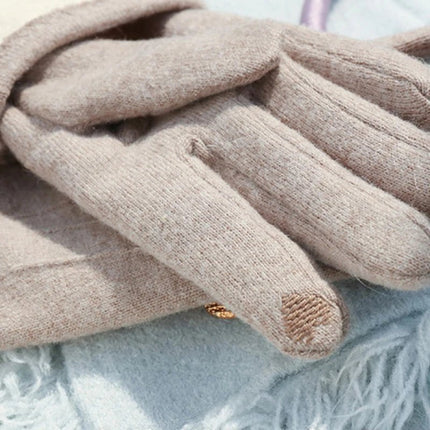 Gants en cachemire simples et élégants - Beige - Ajustable ( 6 ½ à 8 ) | La boutique du chapeau