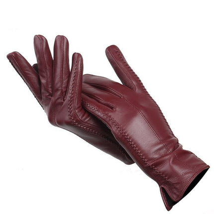 Gants en cuir de haute qualité - Bordeaux - S - 6 ½ | La boutique du chapeau