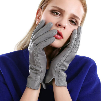 Gants en cuir de haute qualité - Bleu foncé - S - 6 ½ | La boutique du chapeau