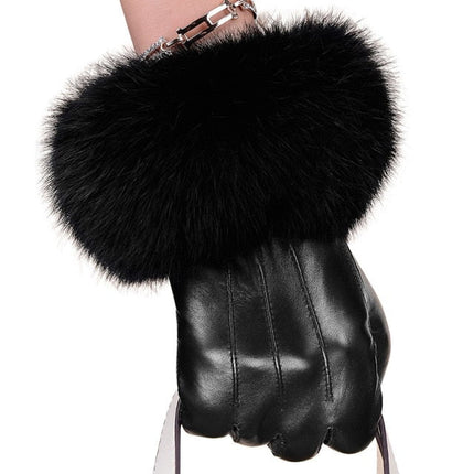 Gants en cuir véritable de haute qualité - Noir - S - 6 ½ | La boutique du chapeau