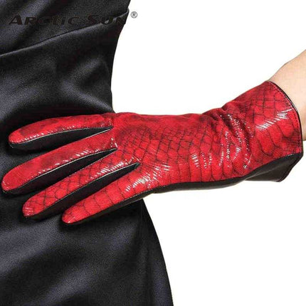 Gants En Cuir Véritable pour Femmes - Rouge - S - 6 ½ | La boutique du chapeau
