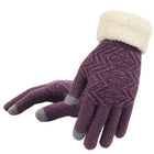 Gants Tactile d'hiver tricotés pour femmes - Violet - Ajustable ( 6 ½ à 8 ) | La boutique du chapeau