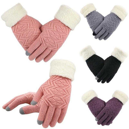 Gants Tactile d'hiver tricotés pour femmes - Noir - Ajustable ( 6 ½ à 8 ) | La boutique du chapeau