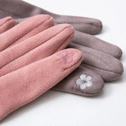 Gants velours épais - Rose - Ajustable ( 6 ½ à 8 ) | La boutique du chapeau