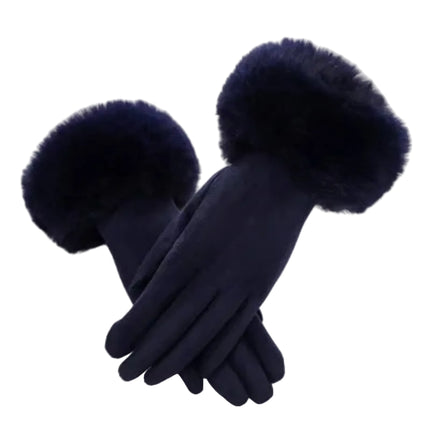 Gants velours épais - Cyan - Ajustable ( 6 ½ à 8 ) | La boutique du chapeau