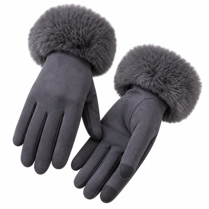 Gants velours épais - Rose - Ajustable ( 6 ½ à 8 ) | La boutique du chapeau