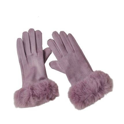 Gants velours épais - Violet 2 - Ajustable ( 6 ½ à 8 ) | La boutique du chapeau