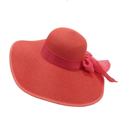 Grand chapeau de plage - Rouge/violet - M (56 - 58cm) | La boutique du chapeau
