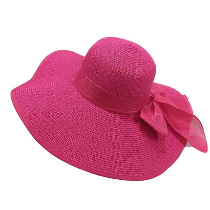 Grand chapeau de plage - Rouge/violet - M (56 - 58cm) | La boutique du chapeau