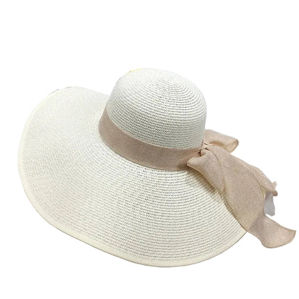 Grand chapeau de plage - Blanc - M (56 - 58cm) | La boutique du chapeau