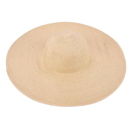 Grand chapeau de soleil - Idéal pour la plage - Naturel - M (56 - 58cm) | La boutique du chapeau