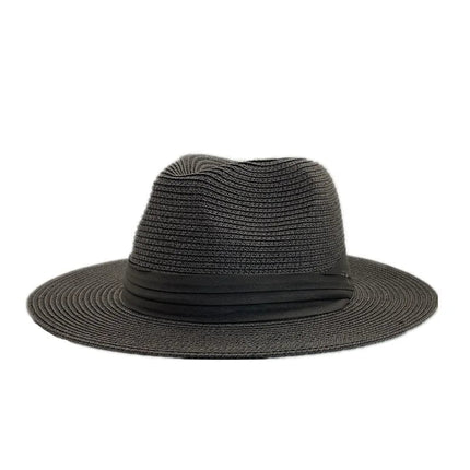 Panama classique avec ruban noir - Noir - M (56 - 58cm) | La boutique du chapeau