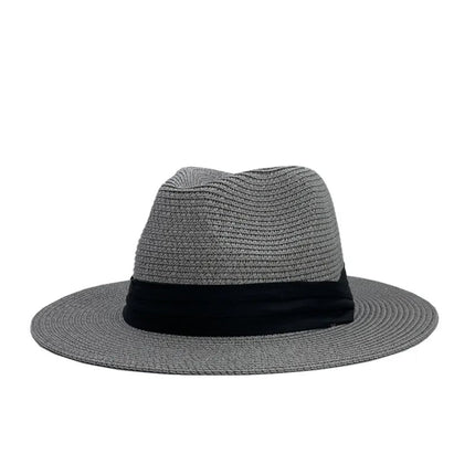 Panama classique avec ruban noir - Gris - M (56 - 58cm) | La boutique du chapeau