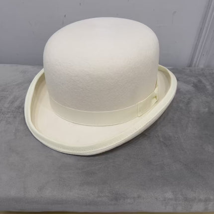 Chapeau Melon Unisexe - Blanc | La boutique du chapeau - Vidéo