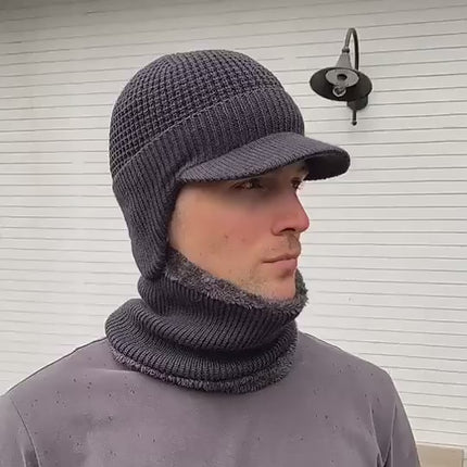 Bonnet homme visière et cache-cou - Vidéo