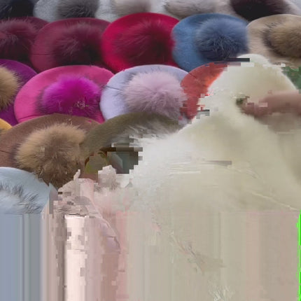 Béret en coton avec pompon - Vidéo