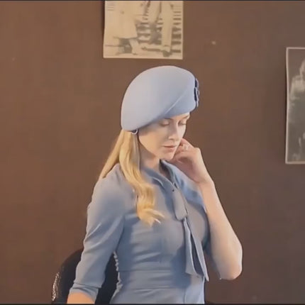 Chapeau fedora femme laine béret fleur - Vidéo