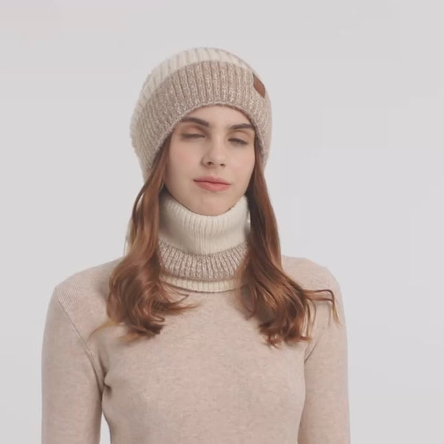 Bonnet et cache-cou femme hiver - Vidéo