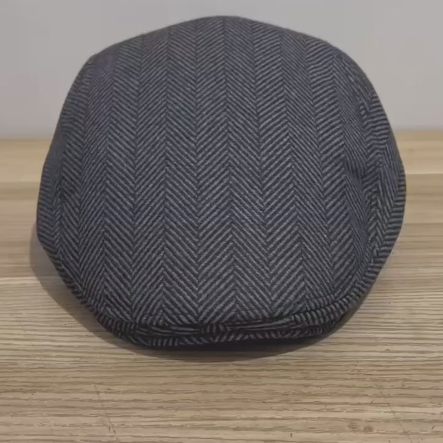 Casquette plate homme chevrons ajustable hiver