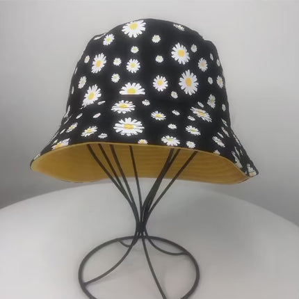 Chapeau bob unisexe coton fleur réversible - Vidéo