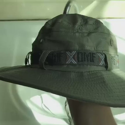 Chapeau de randonnée à large bord - Vert - Ajustable (du 54 au 59) | La boutique du chapeau - Vidéo