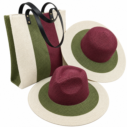 Sac et chapeaux de paille homme et femme - Bordeaux - M (56 - 58cm) | La boutique du chapeau