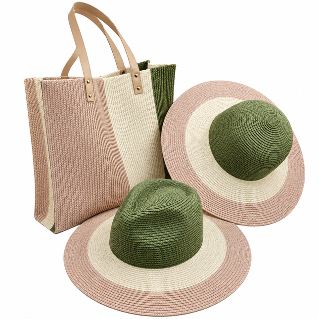 Sac et chapeaux de paille homme et femme - Vert - M (56 - 58cm) | La boutique du chapeau