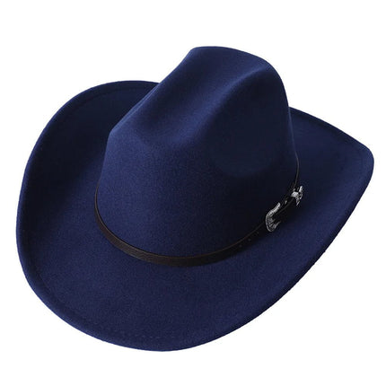 Chapeau cow-boy avec décor - Bleu marine - M (56 - 58cm) | La boutique du chapeau