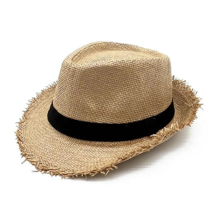 Trilby en paille avec ruban - Kaki - M (56 - 58cm) | La boutique du chapeau