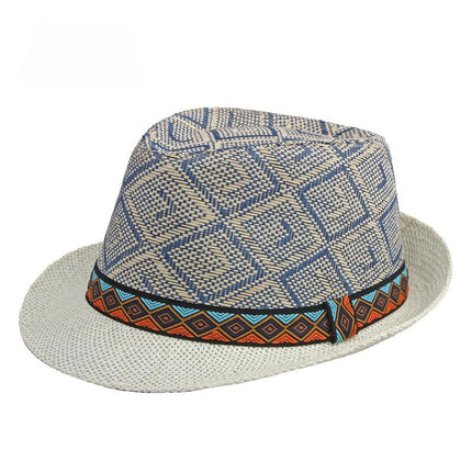 Trilby homme paille - Bleu - M (56 - 58cm) | La boutique du chapeau