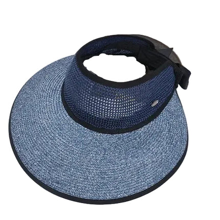 Visière de plage pliable à large bord - Bleu - Ajustable (du 54 au 59) | La boutique du chapeau