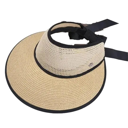 Visière de plage pliable à large bord - Beige - Ajustable (du 54 au 59) | La boutique du chapeau