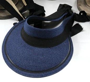 Visière en paille - Bleu - Ajustable (du 54 au 59) | La boutique du chapeau