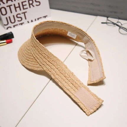Visière en raphia - Beige - Ajustable (du 54 au 59) | La boutique du chapeau